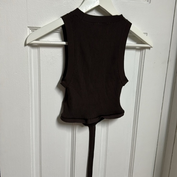 & Other Stories Ribbed Brown Top - Picture 5 of 5